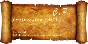 Czvitkovics Pál névjegykártya